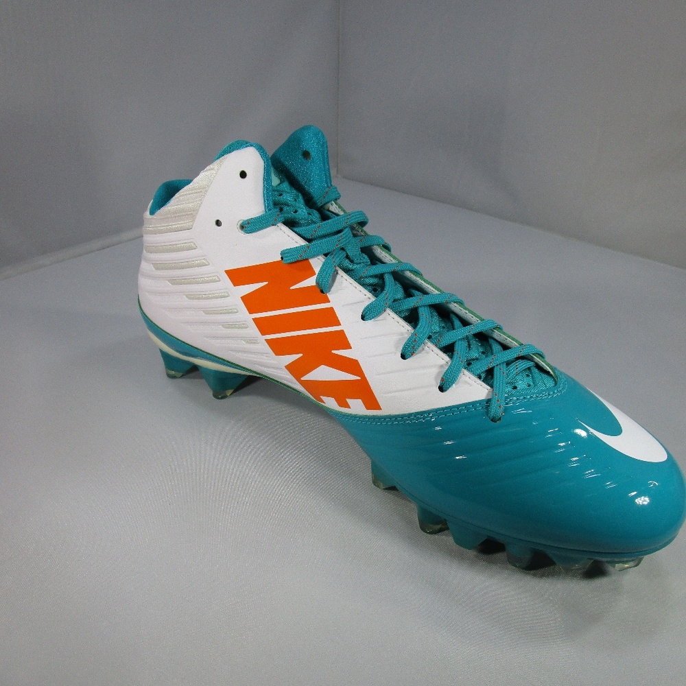 NEW NIKE Vapor Speed Teal/Wh/Orange Football Cleat